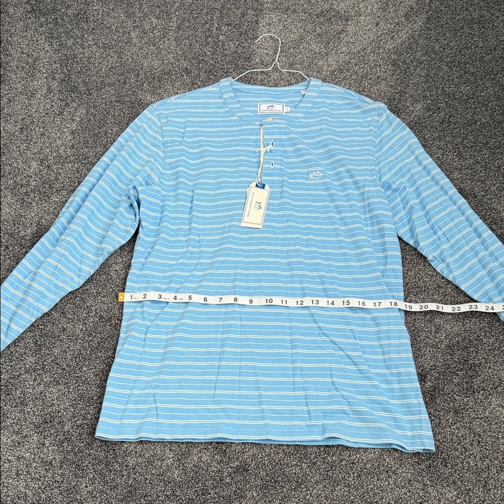 Southern Tide Light Blue Striped Long Sleeve Tee